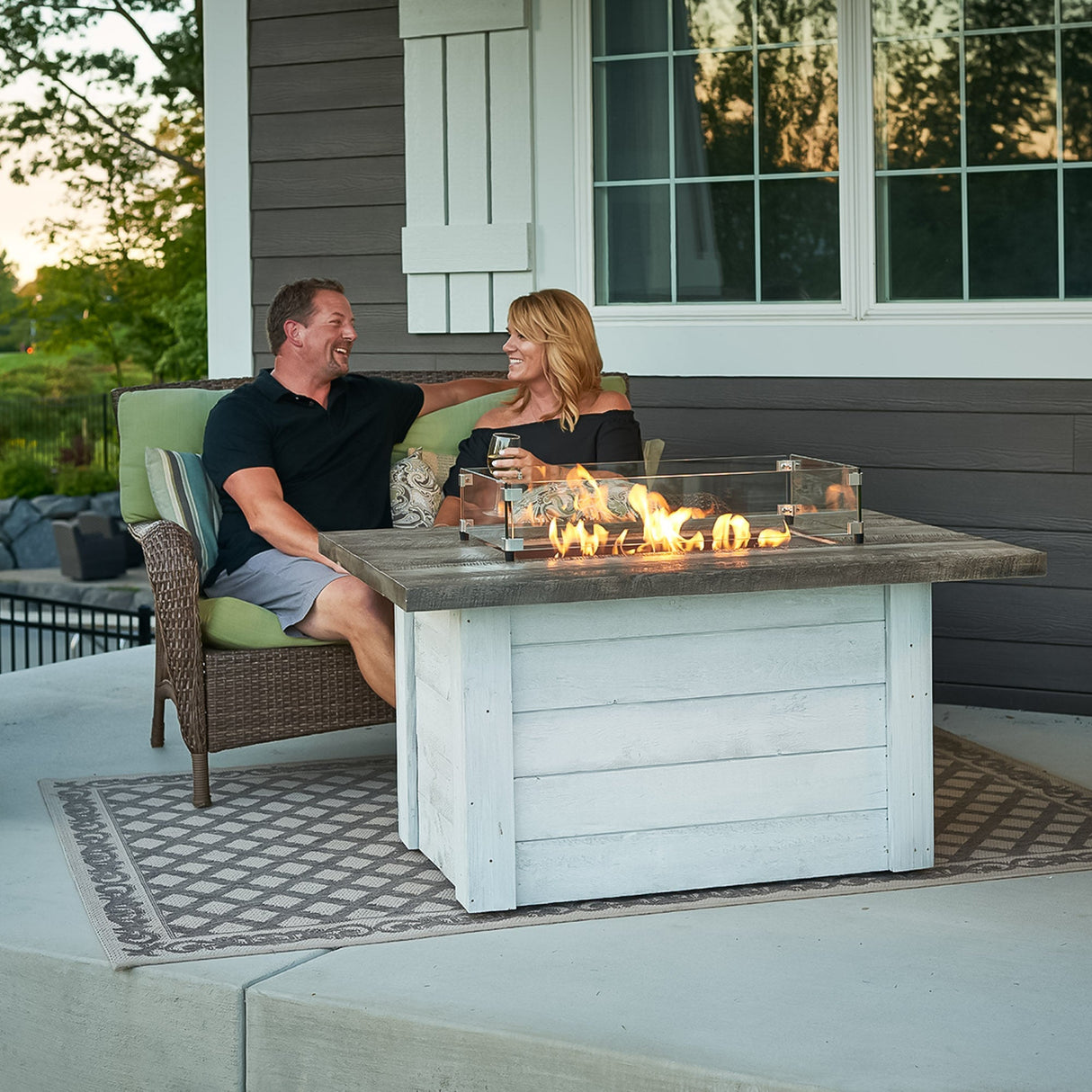 Alcott Rectangular Gas Fire Pit Table