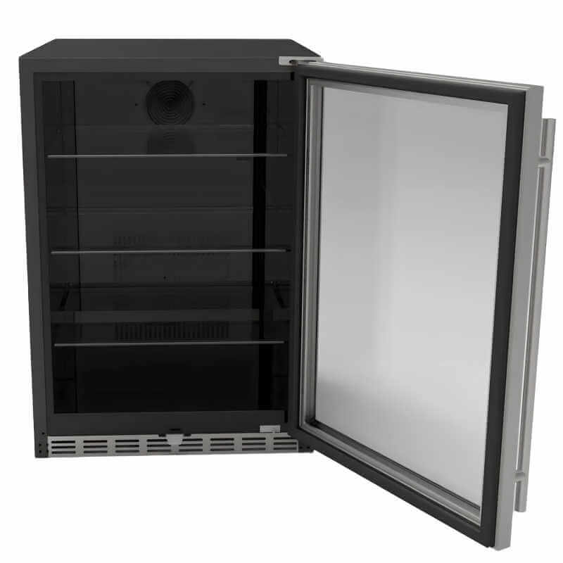 American Made Grills 24 Inch Outdoor Rated Refrigerator w/ Glass Door - RFR-24G