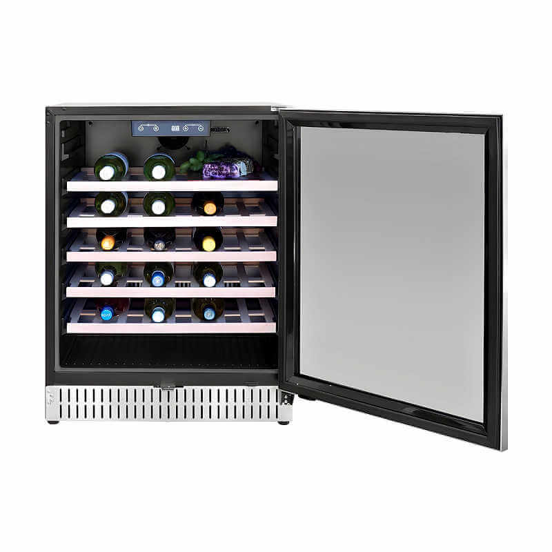 American Made Grills 24 Inch 5.3 Cu. Ft. Outdoor Single Zone Wine Cooler - AMG-RFR-24W
