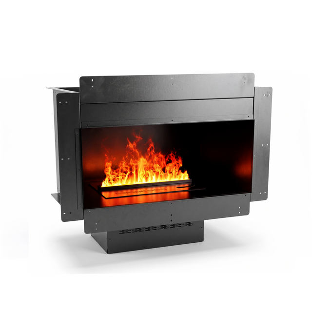 Aquafire Box 32 inch modular steel firebox enclosure with water vapor flame