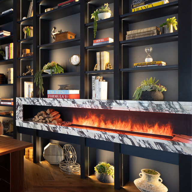 Aquafire AWA water vapor fireplace insert flame detail