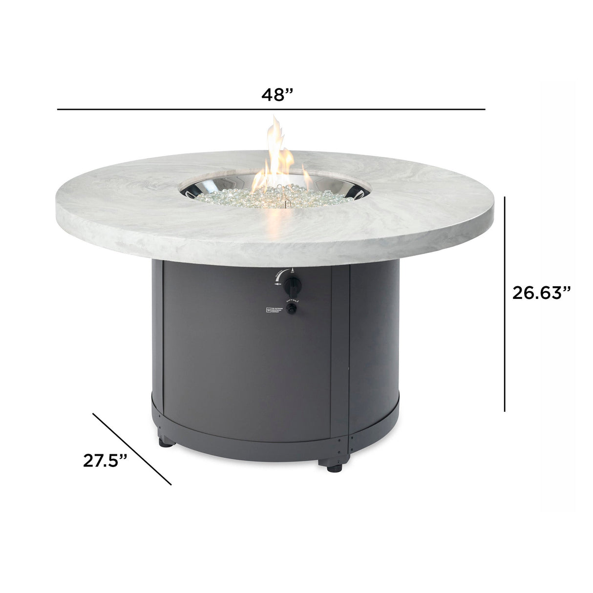 Beacon Round Gas Fire Pit Table