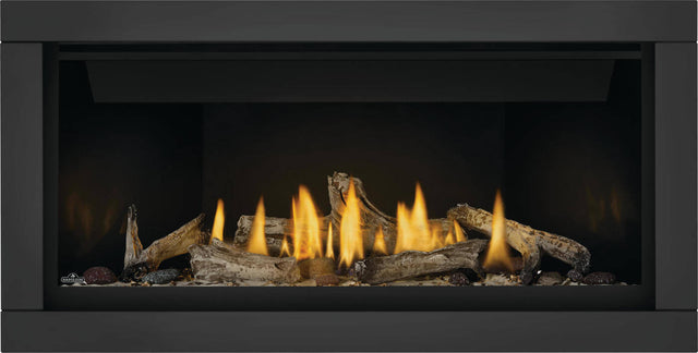 Napoleon Ascent Linear 42 BL42 with Classic Black Surround, glass media, Beach Fire and Shore Fire kits