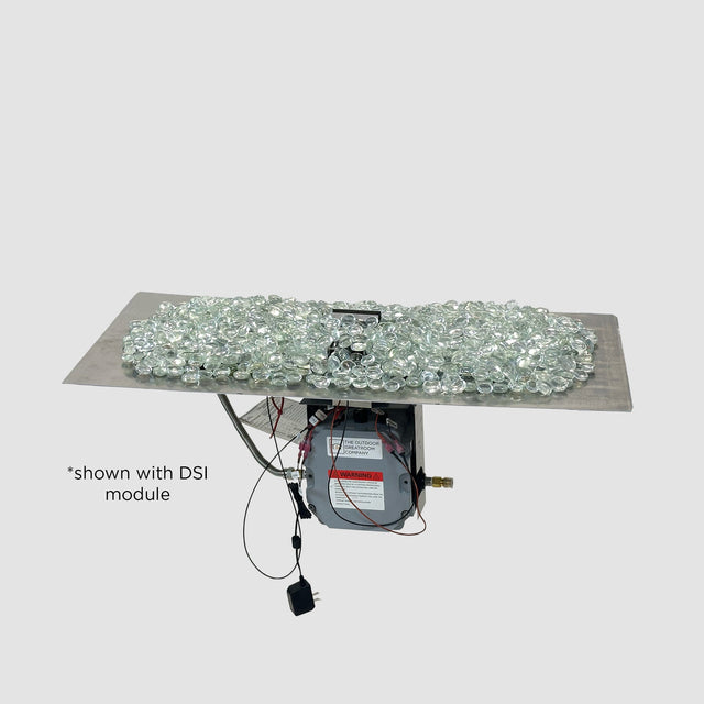 The Outdoor GreatRoom Crystal Fire Plus Linear Gas Burner Insert and Plate Kit