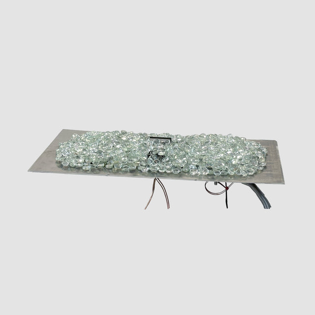 The Outdoor GreatRoom Crystal Fire Plus Linear Gas Burner Insert and Plate Kit
