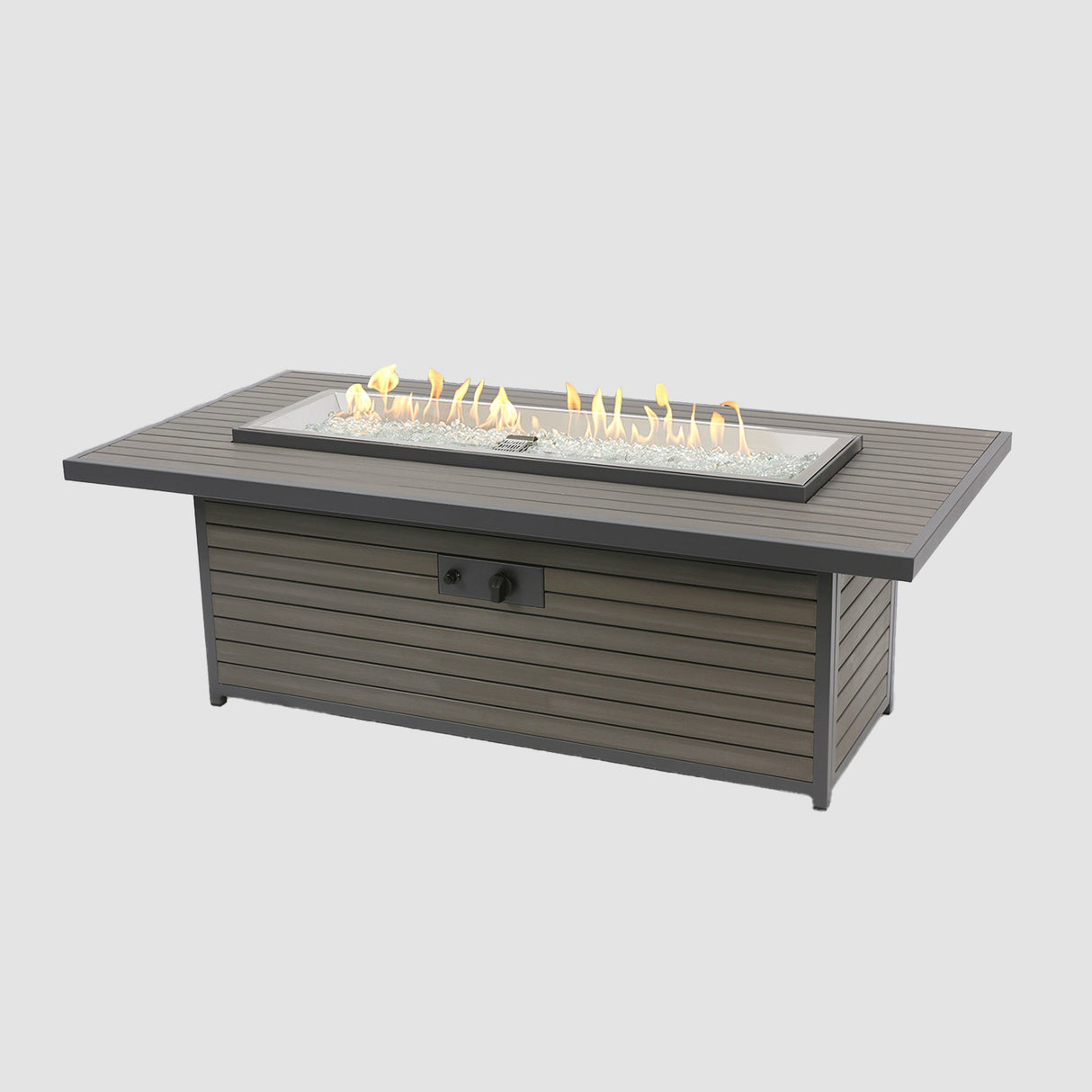 Kenwood and Brooks Linear Chat Height Gas Fire Pit Table