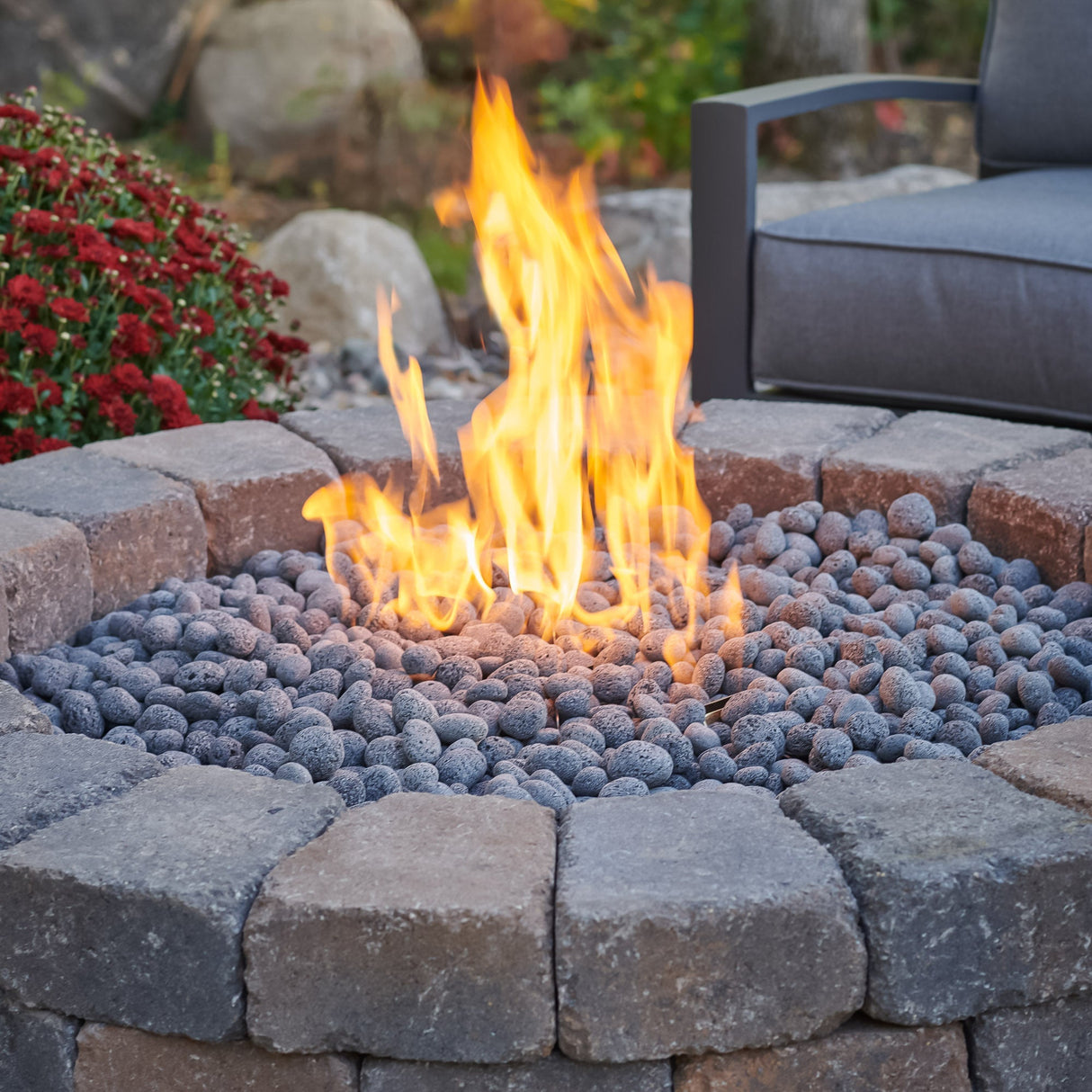 Bronson Block Round Gas Fire Pit Kit