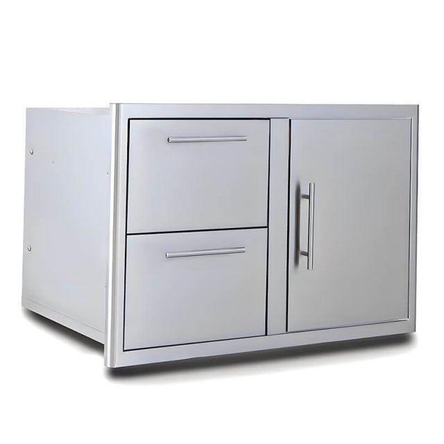 Blaze 32-Inch Stainless Steel Access Door & Double Drawer Combo - BLZ-DDC-R-LTSC
