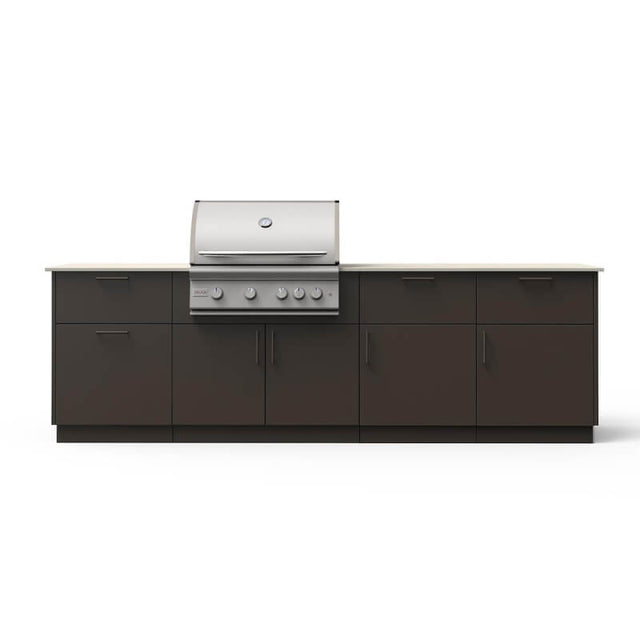 Blaze High Noon 10-Ft Outdoor Kitchen Island w/ Marine Grade 32-Inch Premium LTE+ Grill in Architectural Bronze w/ Aeris Countertop