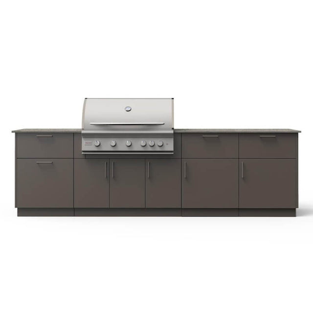 Blaze High Noon 10-Ft Outdoor Kitchen Island w/ 40-Inch Premium LTE+ Grill in Gunmetal w/ Keon Countertop