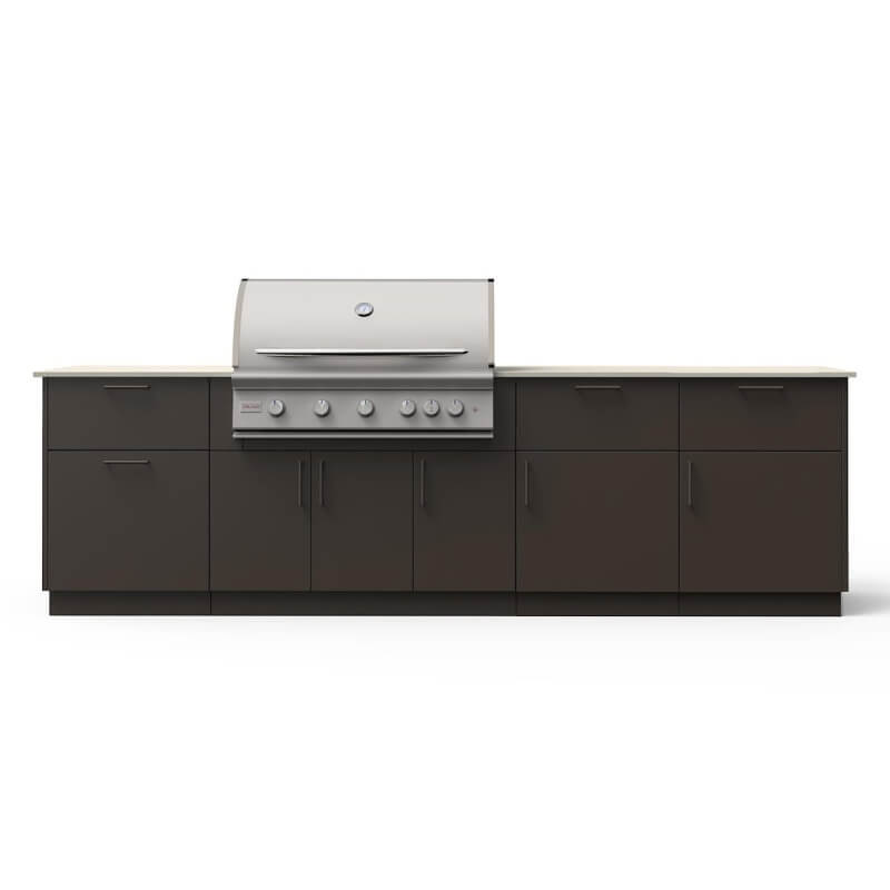 Blaze High Noon 10-Ft Outdoor Kitchen Island w/ 40-Inch Premium LTE+ Grill in Architectural Bronze w/ Aeris Countertop
