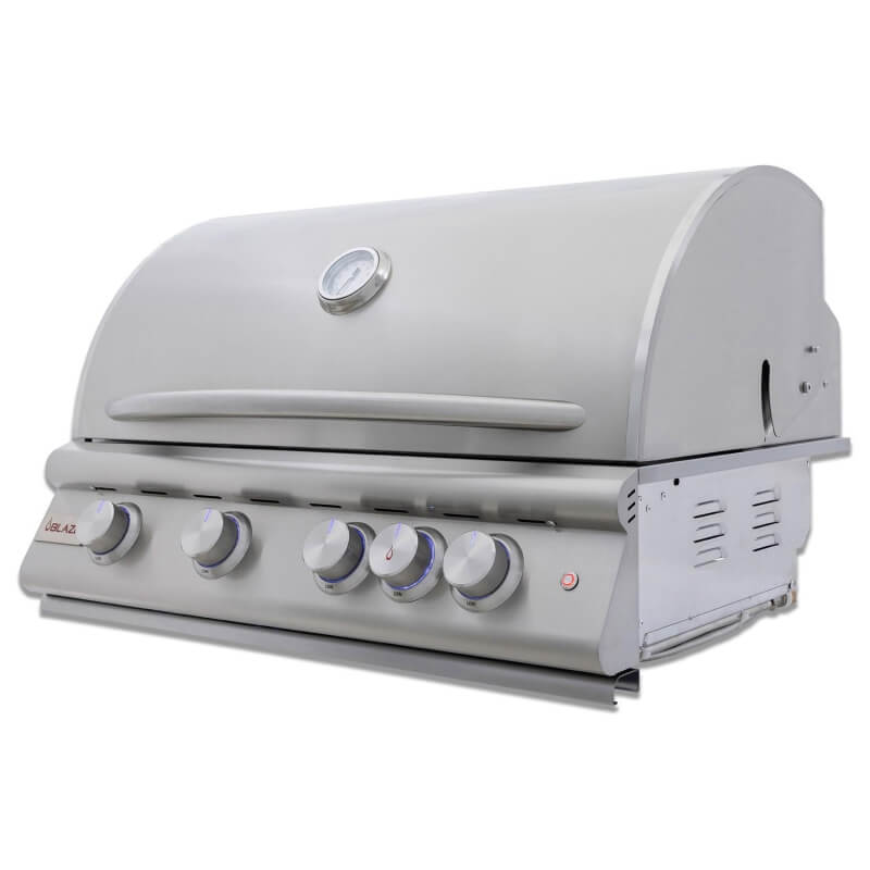 Blaze Premium LTE+ Marine Grade 32 Inch 4-Burner Gas Built In Grill w/ Rear Infrared Burner w/ Lift-Assist Hood