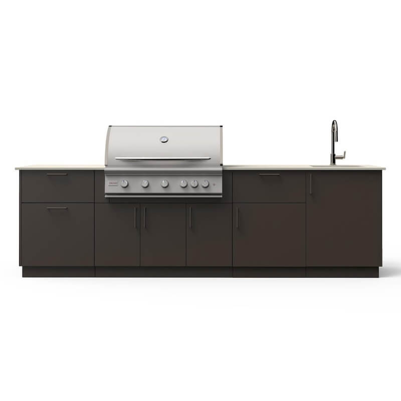 Blaze Sunset 10-Ft Outdoor Kitchen Island w/ 40-Inch Premium LTE+ Grill in Architectural Bronze w/ Aeris Countertop