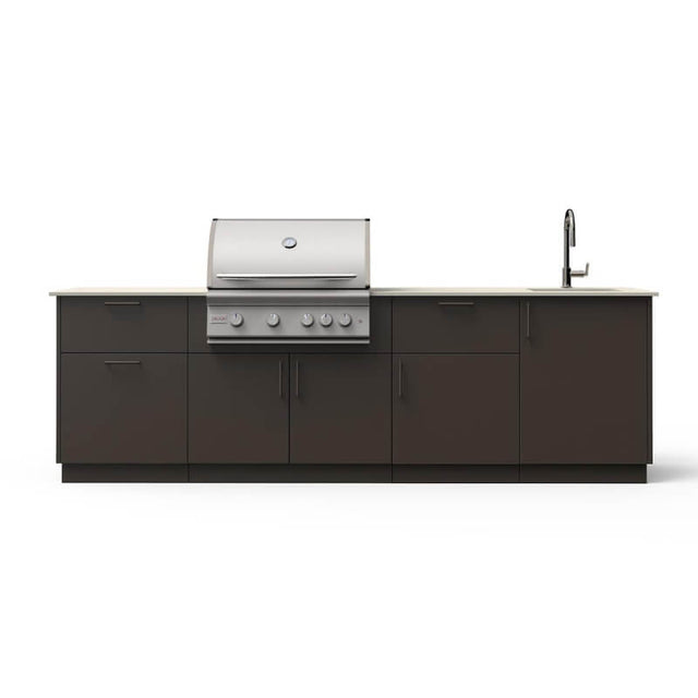 Blaze Sunset 10-Ft Outdoor Kitchen Island w/ Marine-Grade 32-Inch Premium LTE+ Grill in Architectural Bronze w/ Aeris Countertop