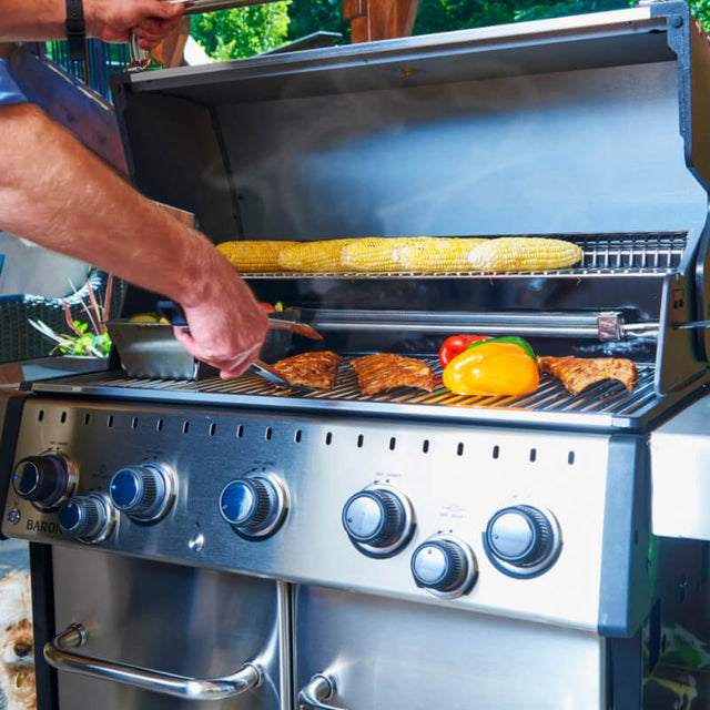 Broil King Baron S 590 PRO IR 5-Burner Gas Grill With Rotisserie & Infrared Side Burner