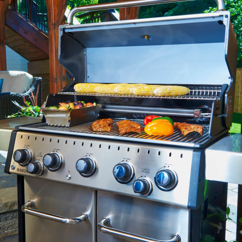 Broil King Baron S 590 PRO IR 5-Burner Gas Grill With Rotisserie & Infrared Side Burner
