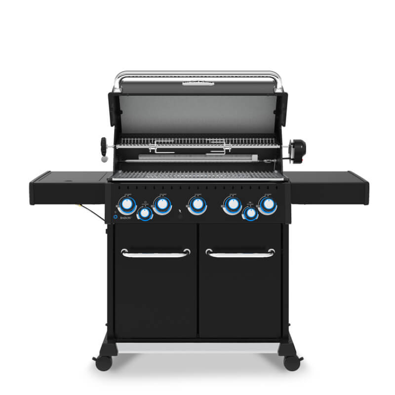 Broil King Baron Shadow 590 PRO Black 5-Burner Gas Grill With Rotisserie & Side Burner
