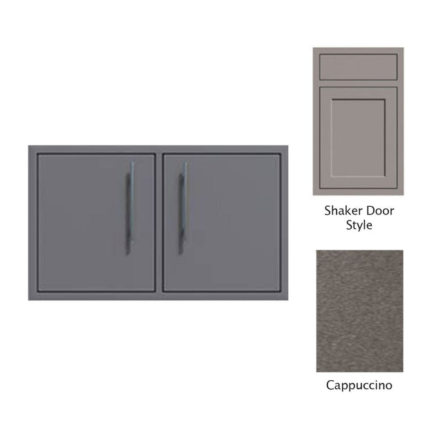 Canyon Series Shaker Style 36"w by 18"h Under-Grill Double Door Enclosure In Cappuccino - CAN010-F01-Shaker-Cappuccino