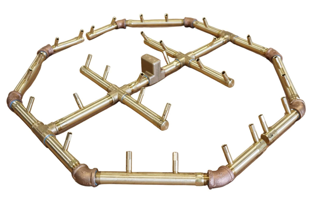 Crossfire CFBO Octagonal Brass Gas Fire Pit Burner