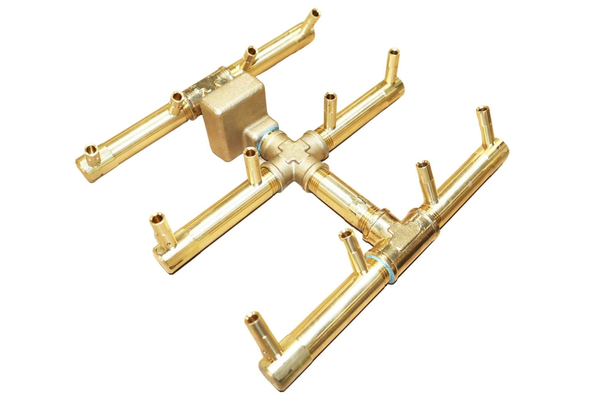 Crossfire CFBST Square Tree-Style Brass Gas Fire Pit Burner