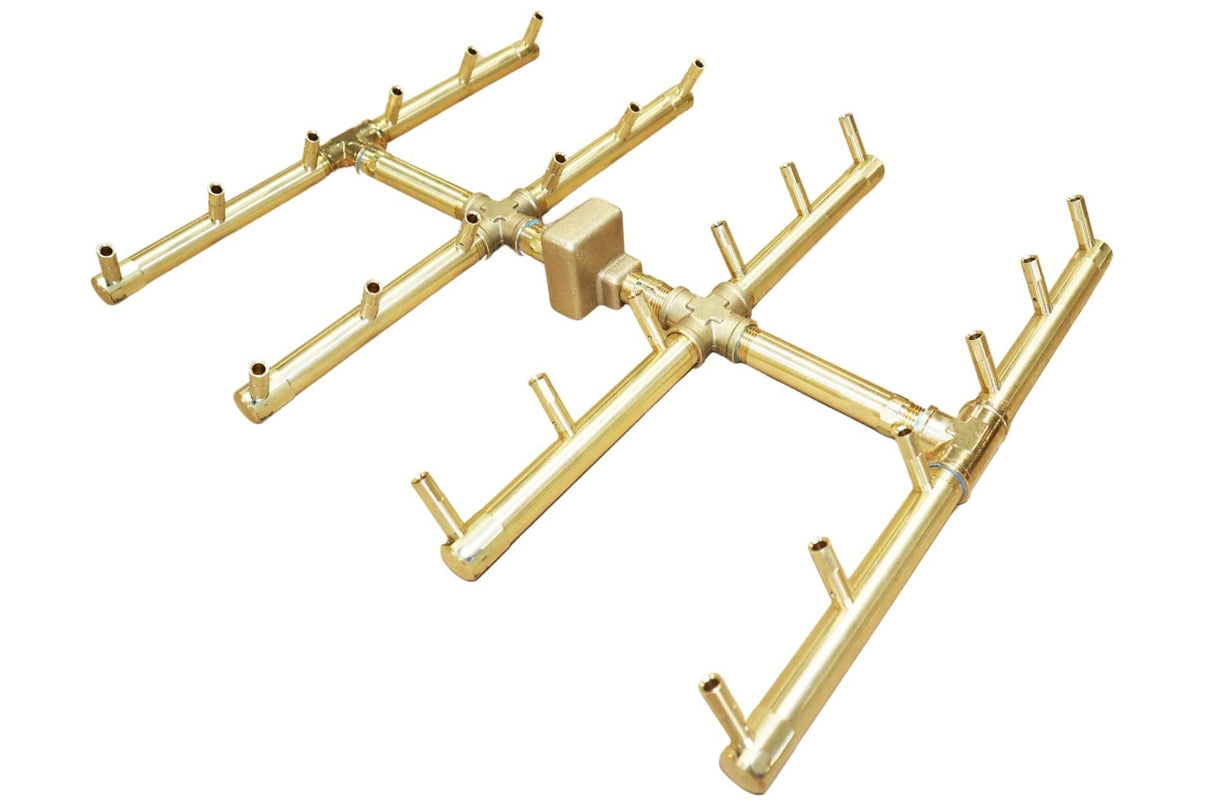 Crossfire CFBST Square Tree-Style Brass Gas Fire Pit Burner