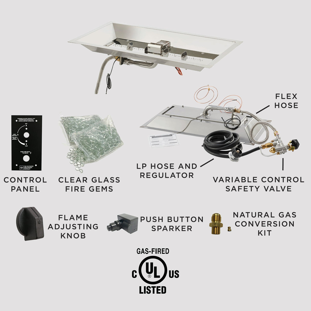 Crystal Fire Plus Linear Gas Burner
