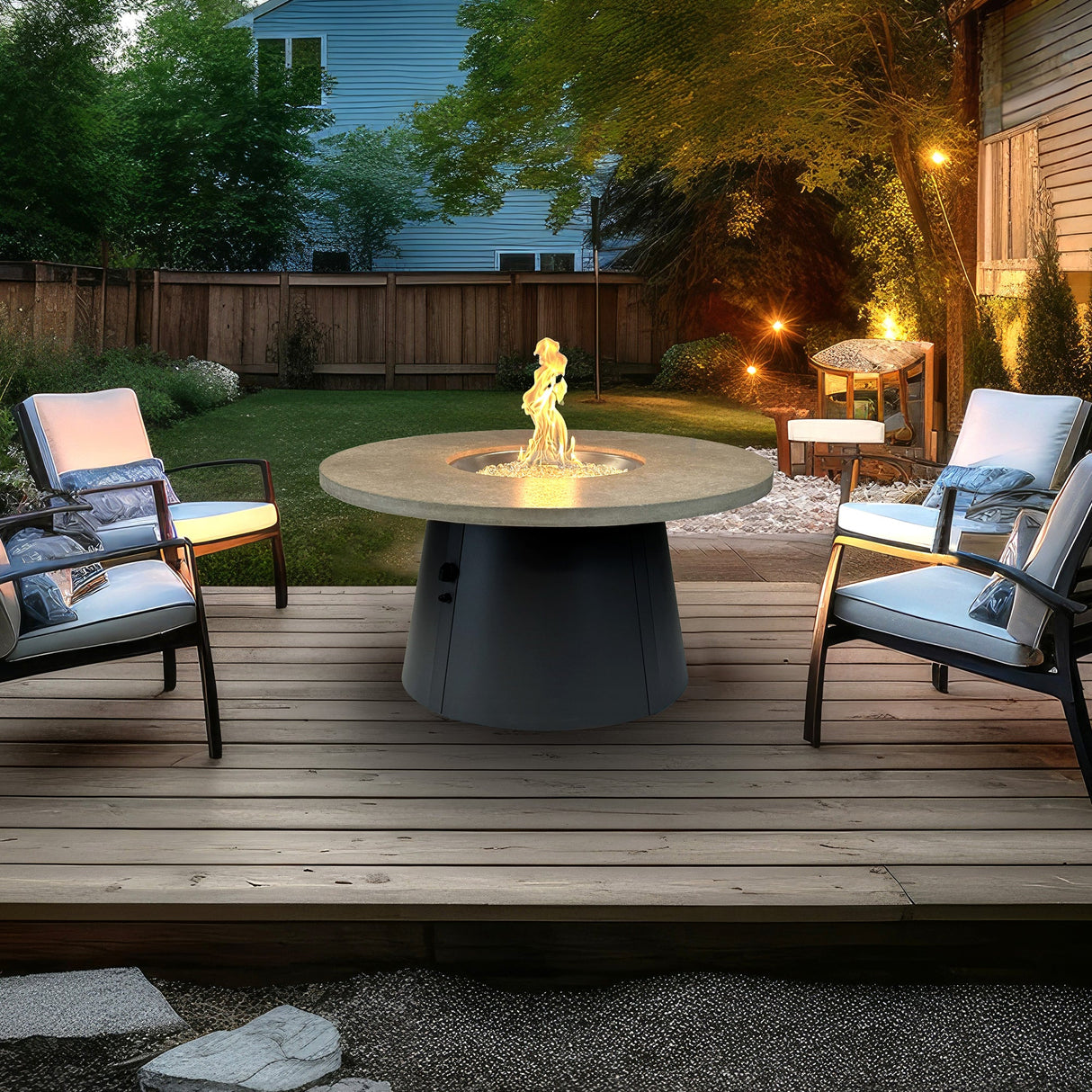 The Outdoor GreatRoom Cirvalo Round Gas Fire Pit Table