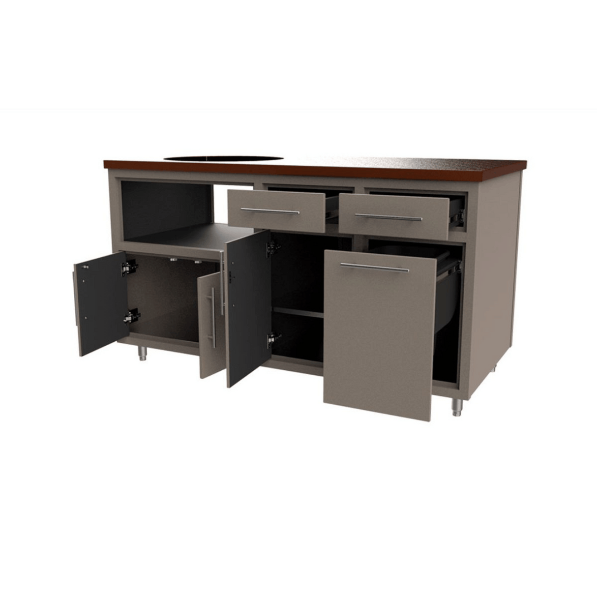 Challenger Designs Coastal 64 KDDW Powder Coated Aluminum Kitchen Island for 26.5 Inch Ceramic Grill