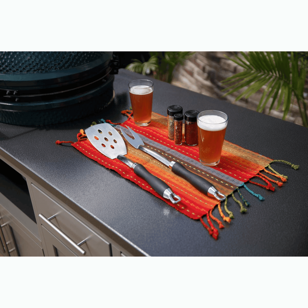 Challenger Designs Coastal 64 KDDW Powder Coated Aluminum Kitchen Island for 26.5 Inch Ceramic Grill