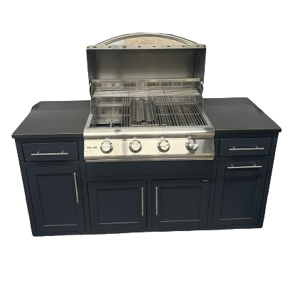 Challenger Coastal 5 Foot Outdoor Kitchen Cabinet Island with Blaze 32 Inch Gas Grill Pre-Assembled
