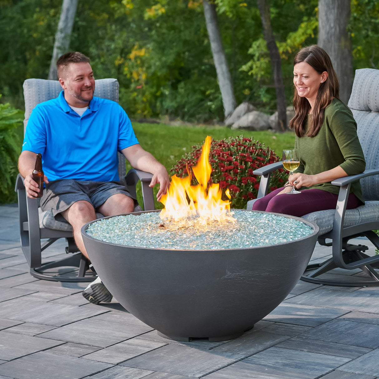 Cove Edge Round Gas Fire Pit Bowl 42"