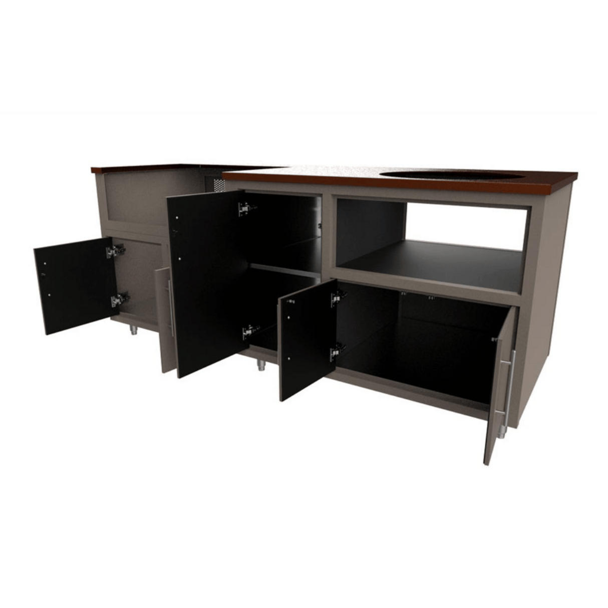 Challenger Designs Coastal 83-GDK Powder Coated Aluminum Kitchen Island for 32 Inch Grill & 26.5 Inch Ceramic Grill