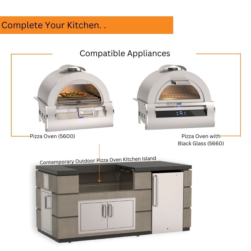 Fire Magic Contemporary Outdoor Kitchen Island Bundle for Pizza Oven