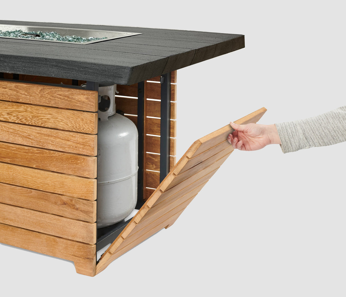 Darien Rectangular Gas Fire Pit Table 42"