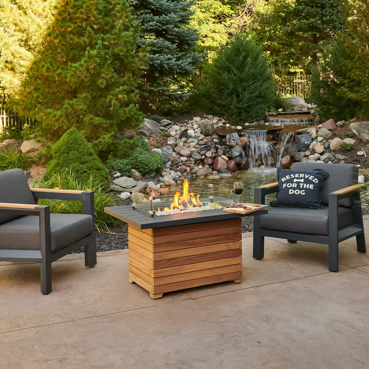 Darien Rectangular Gas Fire Pit Table 42"