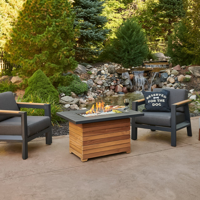 Darien Rectangular Gas Fire Pit Table 42"
