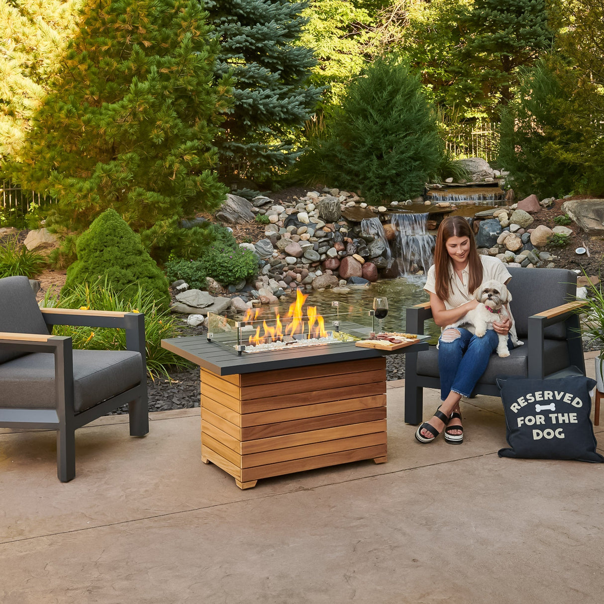 Darien Rectangular Gas Fire Pit Table 42"