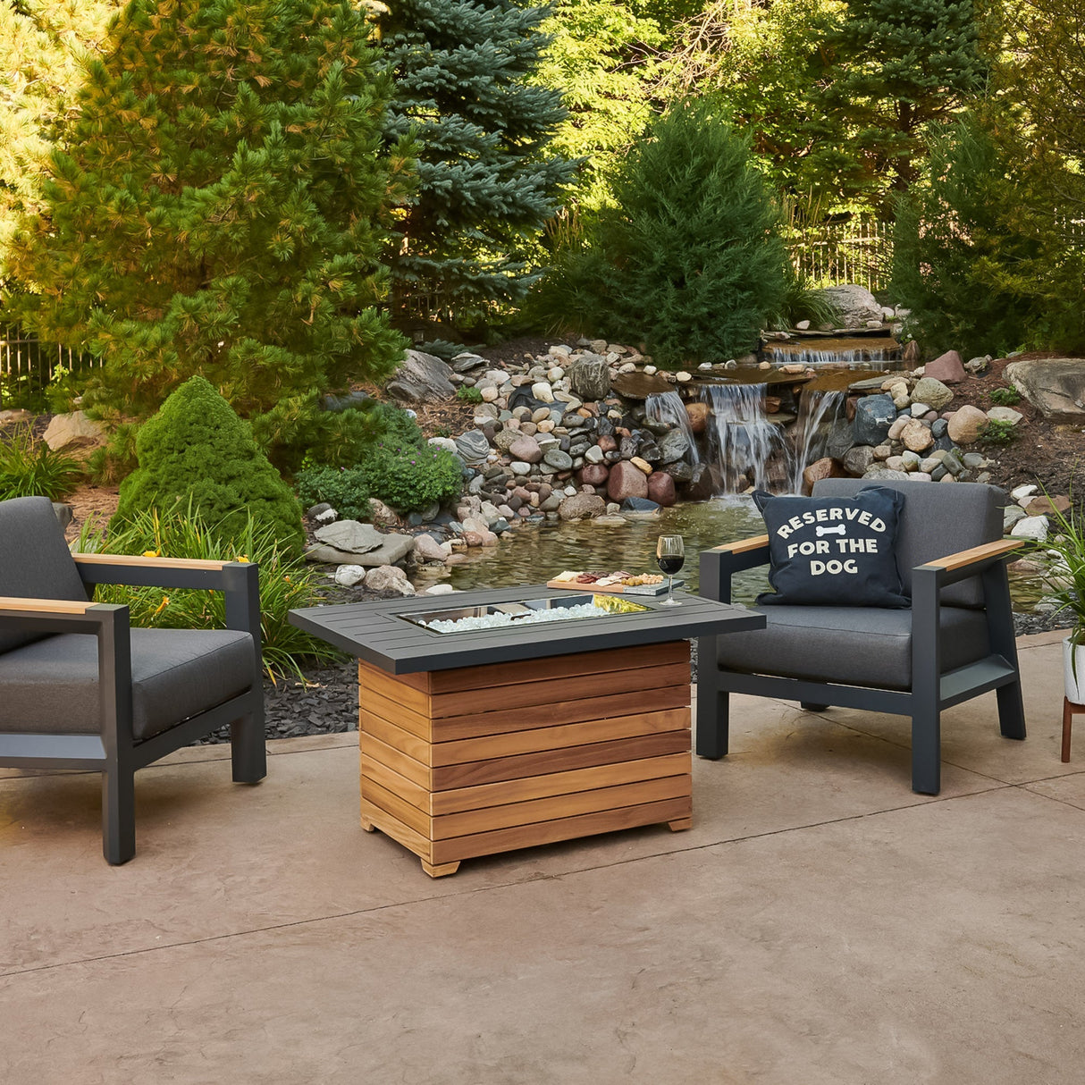 Darien Rectangular Gas Fire Pit Table 42"