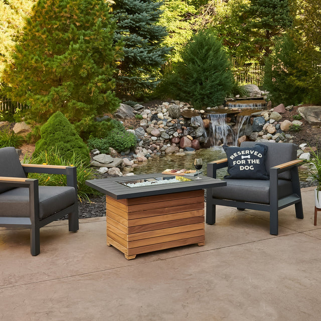 Darien Rectangular Gas Fire Pit Table 42"