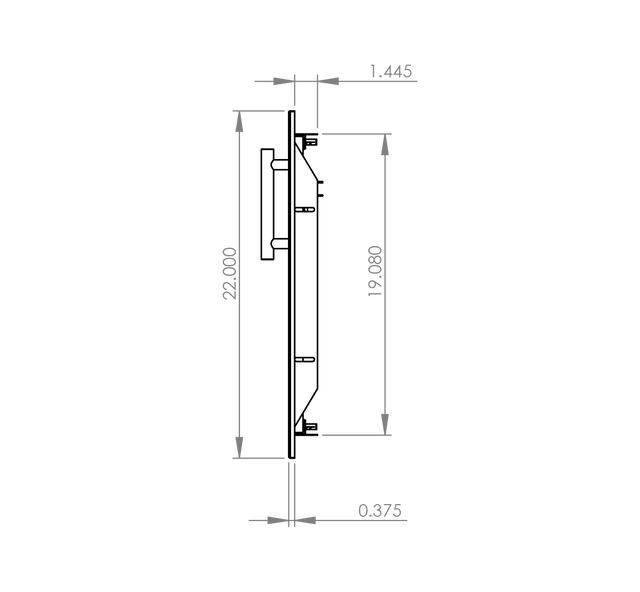 Summerset DD-33 Double Access Doors - side dimensions diagram