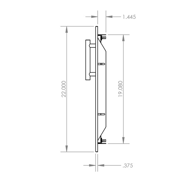 Summerset DD-36 Double Access Doors - side dimensions diagram