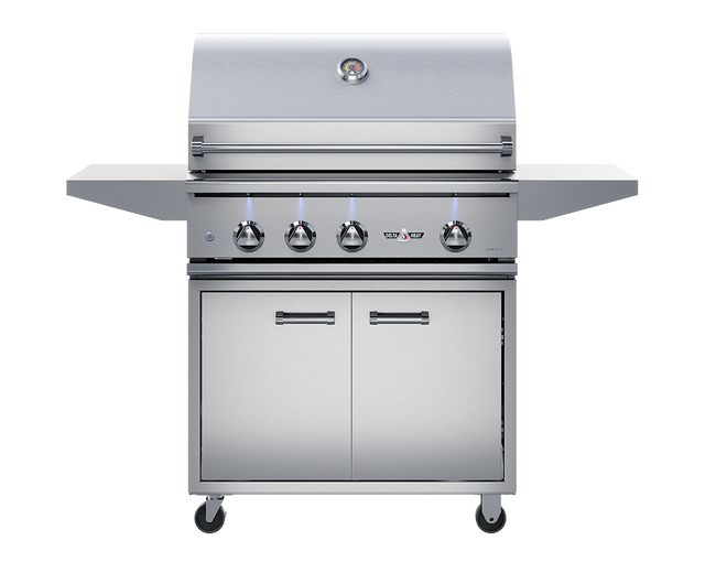 Delta Heat 32-Inch 3-Burner Freestanding Gas Grill On Cart - Color Control Panel