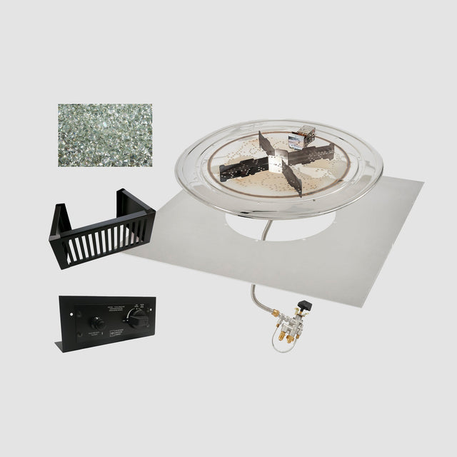 Do-It-Yourself Crystal Fire Plus Square Gas Burner Kit - Block/Paver Application