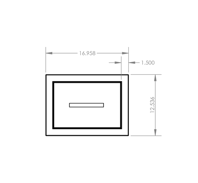 Summerset DR1-17 Single Drawer - front dimensions diagram