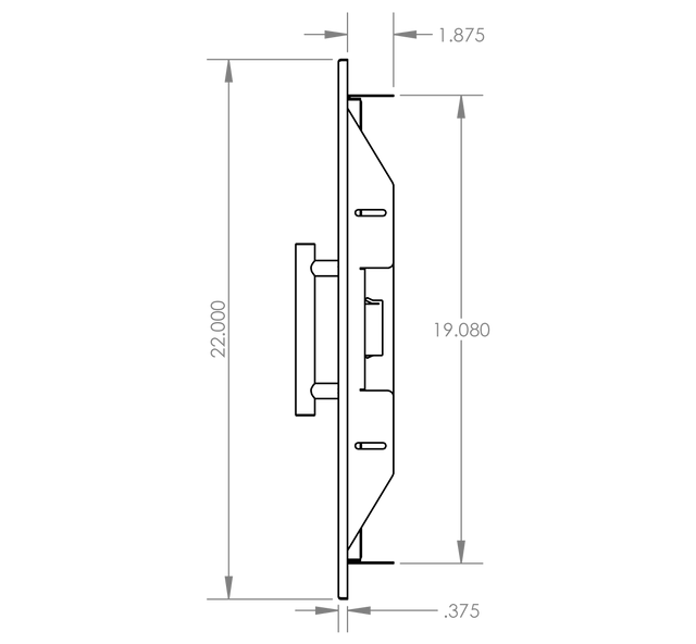 Summerset DV-18 Vertical Access Door - side dimensions diagram