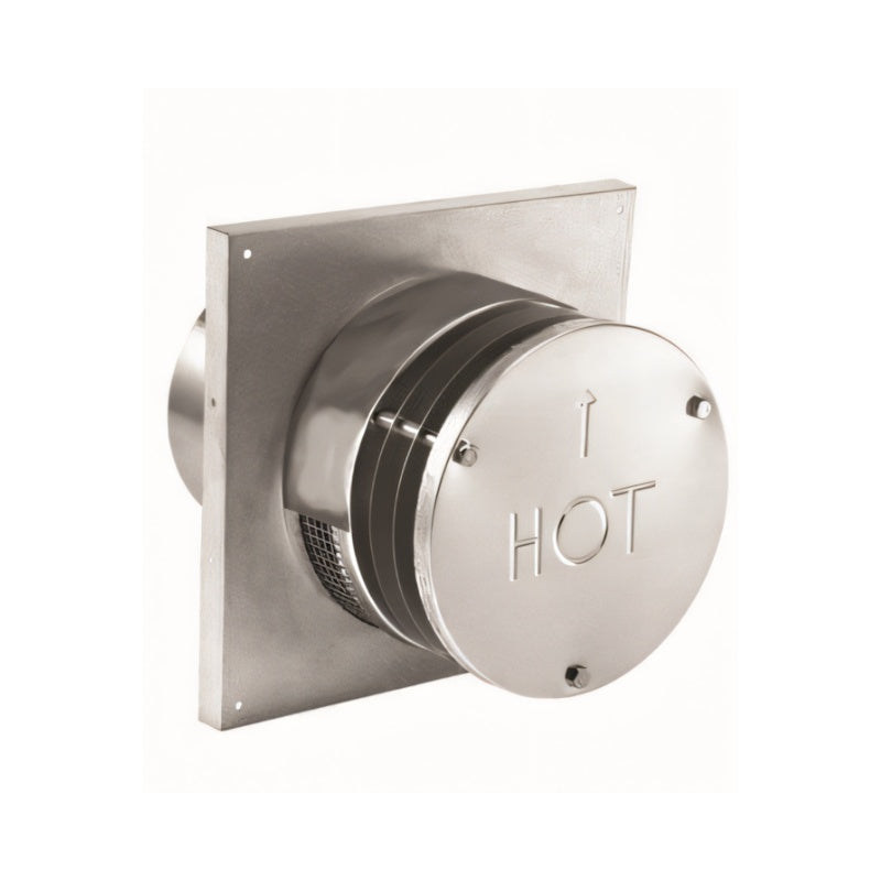 Duravent 5" x 8" DirectVent Pro Round Horizontal Termination Cap Square Base (aluminum) | 58DVA-HRCS