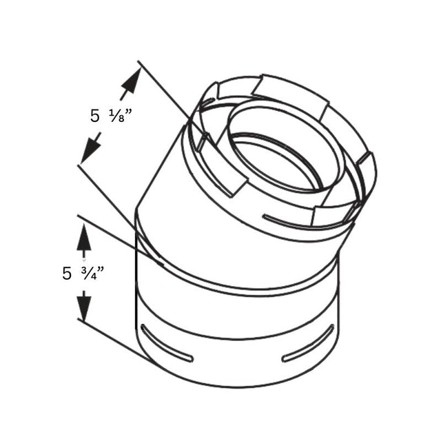 Duravent 4" x 6-5/8" DirectVent Pro 45° Elbow (galvanized) | 46DVA-E45