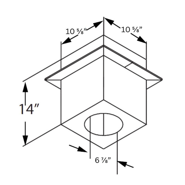 Duravent 4" x 6-5/8" DirectVent Pro Cathedral Ceiling Support Box | 46DVA-CS