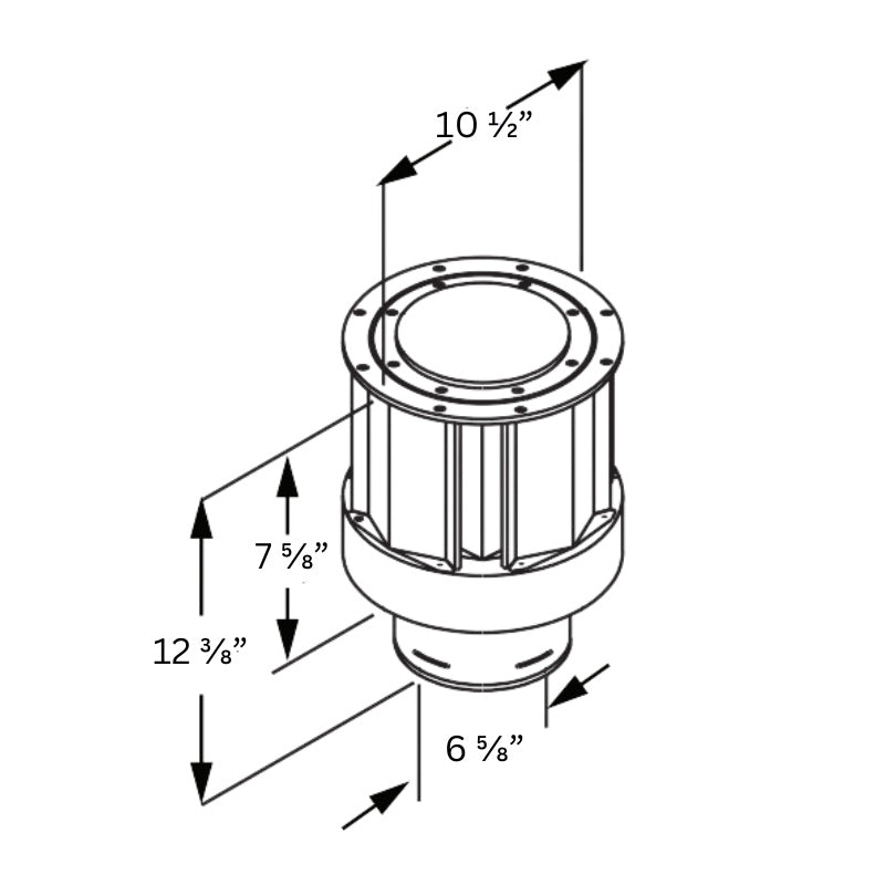 Duravent 4" x 6-5/8" DirectVent Pro High-Wind Vertical Termination Cap | 46DVA-VCH