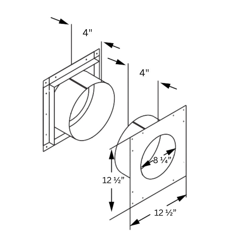 Duravent 5" x 8" DirectVent Pro Wall Thimble | 58DVA-WT